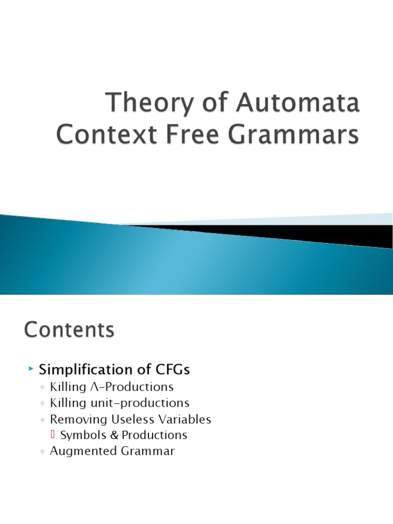 Grammar Simplification Techniques | PDF | Computer Science | Computer ...