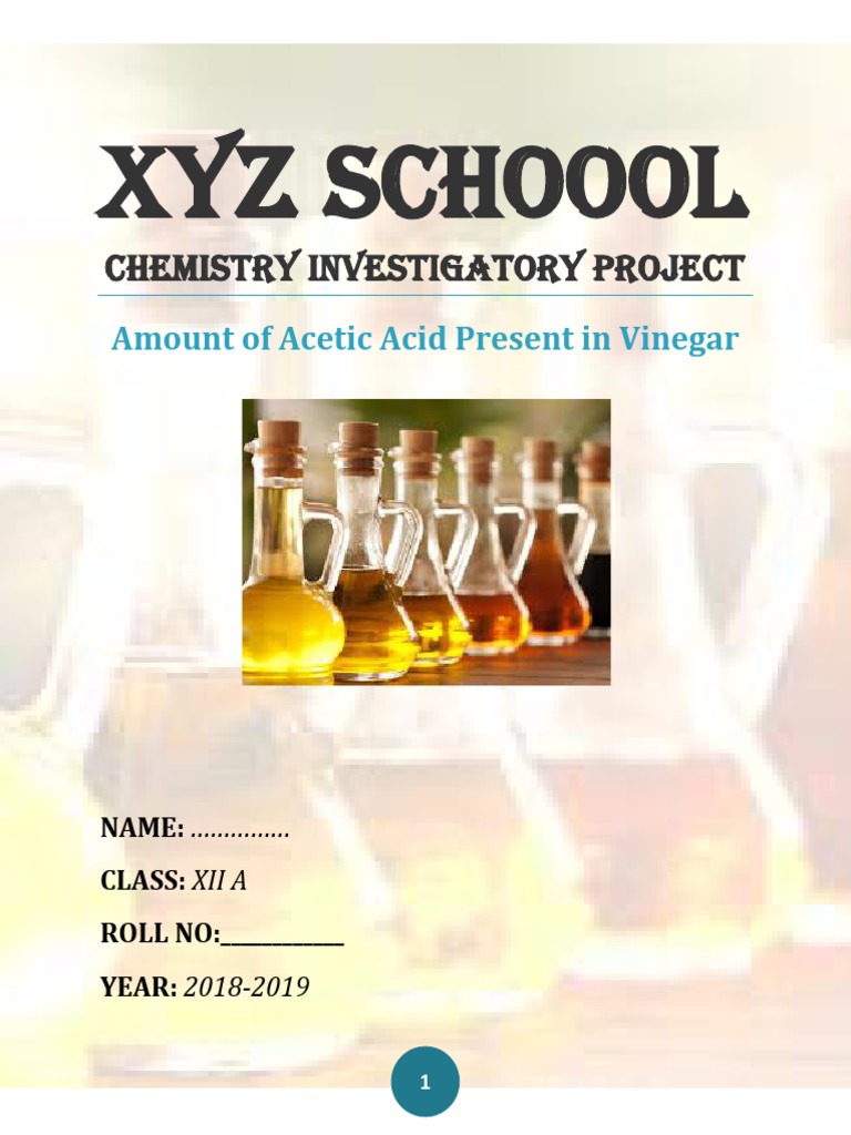 Amount of Acetic Acid Present in Vinegar Chemistry Class 12