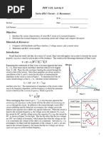 PHY 112L Activity 8 Series RLC Circuit - 2: Resonance