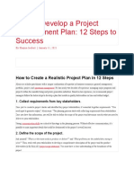 How To Develop A Project Management Plan