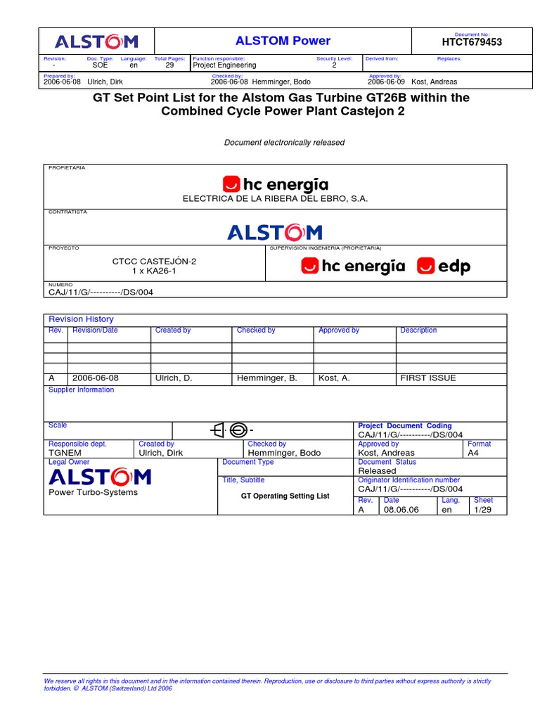 ATT02 HTCT679453 Gas Turbine Set Point List | PDF | Engines | Energy ...