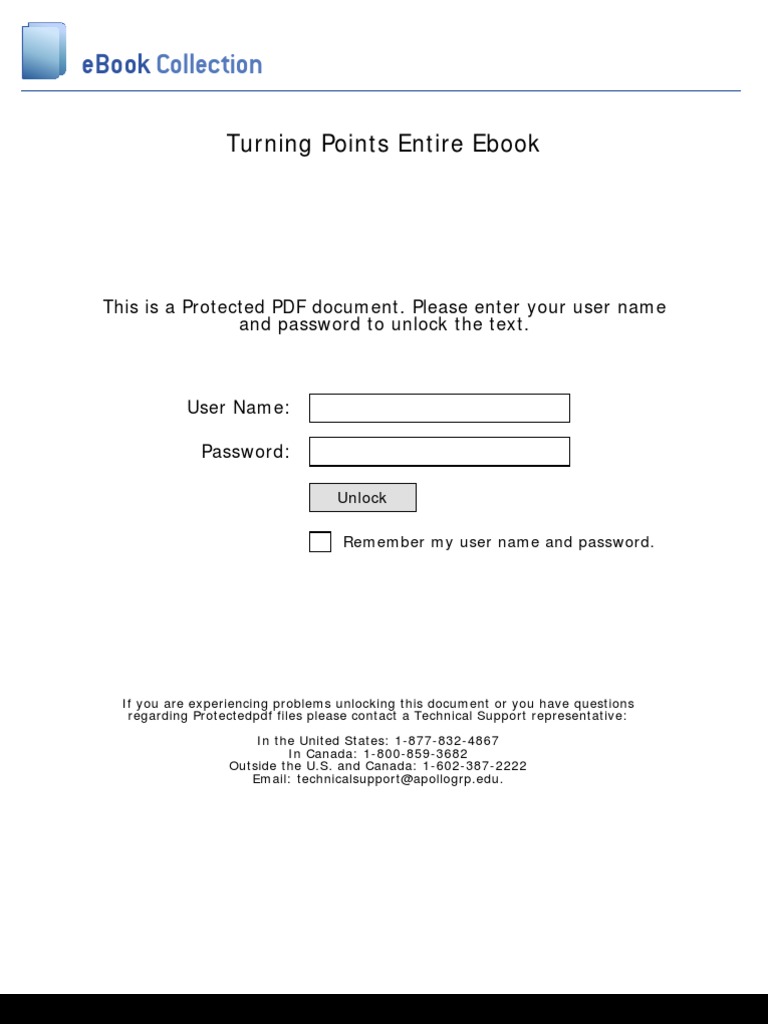 Turning Points Entire Ebook
