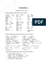 SUBJECT PRONOUNS AND VERB "TO BE