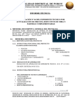 Municipalidad Distrital de Poroy: Informe Técnico