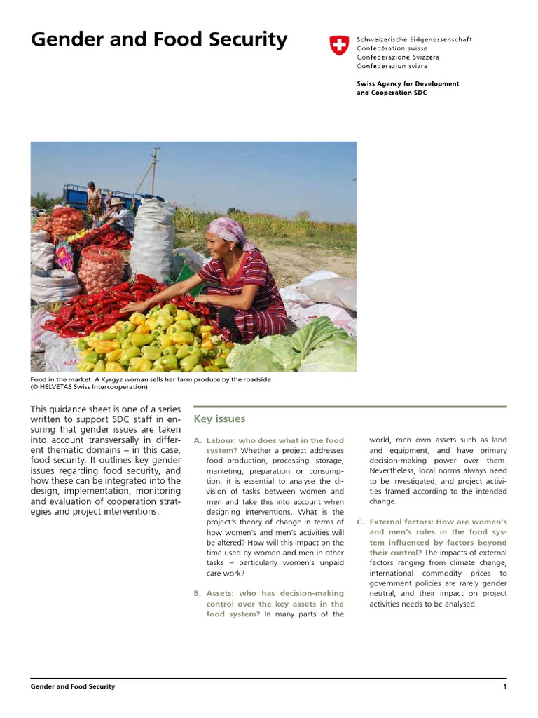 Gender and Food Security | PDF | Food Security | Foods