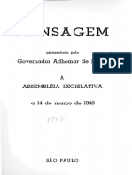 Mensagem do Governador Adhemar de Barros à Assembleia Legislativa de São Paulo em 1948