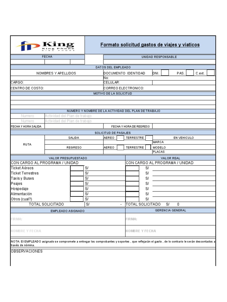 Formato recibo de viaticos image to u