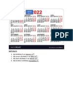 Calendar and Ordinal Numbers