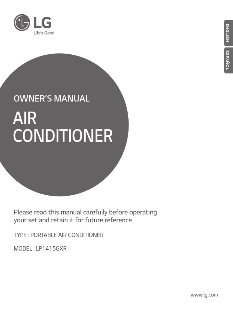LG Portable Air Conditioner LP1415GXR PDF Ac Power Plugs And