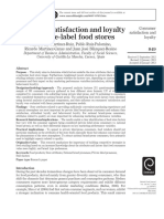 Consumer Satisfaction and Loyalty in Private-Label Food Stores