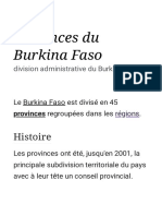 Provinces Du Burkina Faso - Wikipédia