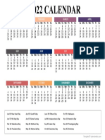 2022 Yearly Powerpoint Calendar Slide