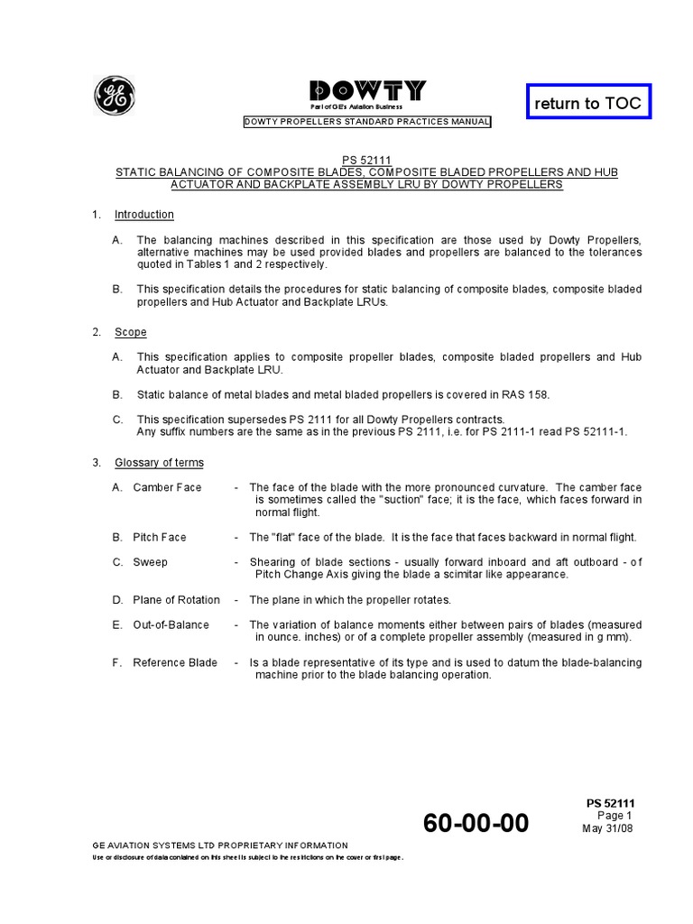 Return To TOC Dowty Propellers Standard Practices Manual PDF