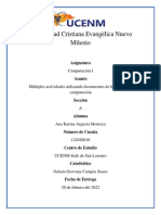 Universidad Cristiana Evangélica Nuevo Milenio: Computación I