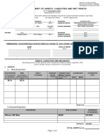 Sworn Statement of Assets, Liabilities and Net Worth