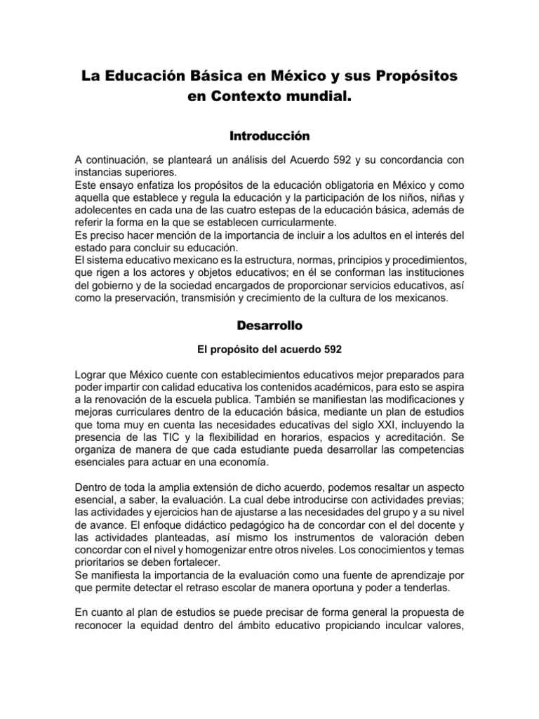 Propósitos de la Educación Básica en México | PDF | Educación primaria ...