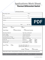 Applications Work Sheet Applications Work Sheet: Thermal Differential Switch Thermal Differential Switch