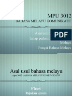 MPU 3012 Asal-Usul-Bahasa-Melayu