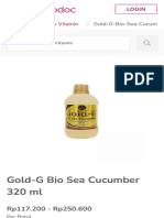 Gold-G Bio Sea Cucumber 320 ml - Kegunaan, Efek Samping, Dosis dan Aturan Pakai - Halodoc