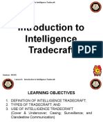 Lesson 8 - Introduction To Intelligence Tradecraft