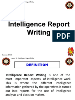 Lesson 14 - Intelligence Report Writing