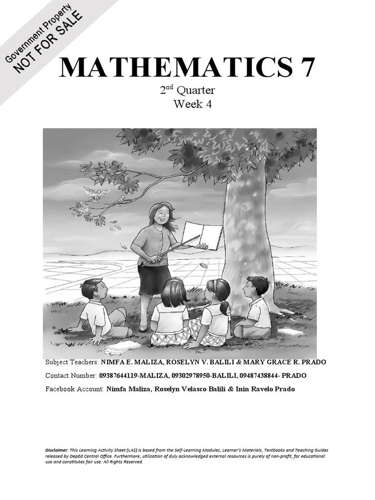 Mathematics7 - q2 - Week 4 | PDF | Polynomial | Subtraction