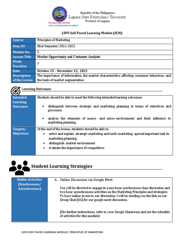 POM Module 5 PDF Marketing Marketing Strategy