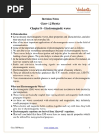 Class 12 Physics Revision Notes Electromagnetic Waves