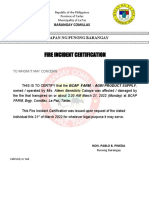 Fire Incident Certification