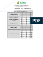 Gabarito concurso DETRAN AM técnico admin 2022