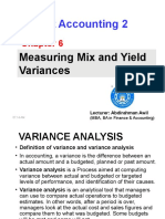 Chapter 6 Measuring Mix and Yield Variances