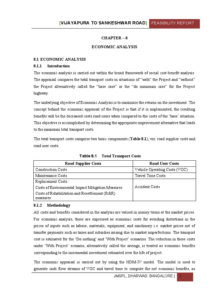 Chap 8-Economic Analysis | PDF | Road | Economics