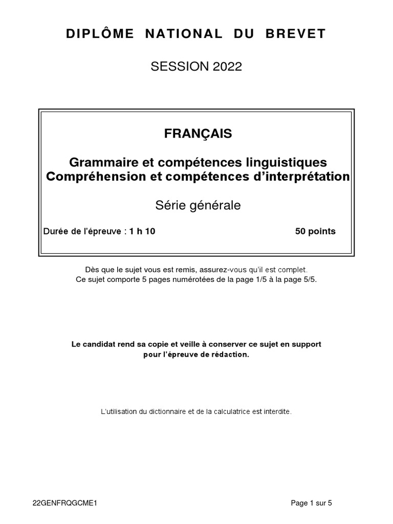 Le Lion Et Le Moucheron Brevet Corrigé 22genfrqgcme1 Merged | PDF | Fable | Linguistique
