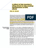 The Effect of The Teacher's Reading Sloud On The Reading Comprehension of EFL Students A/y A. Amer