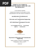 Vehicle To Vehicle Communication Using RF & Ir Technology