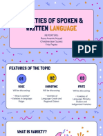 Varieties of Spoken & Written: Language