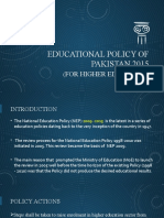 Educational Policy of Pakistan 2015