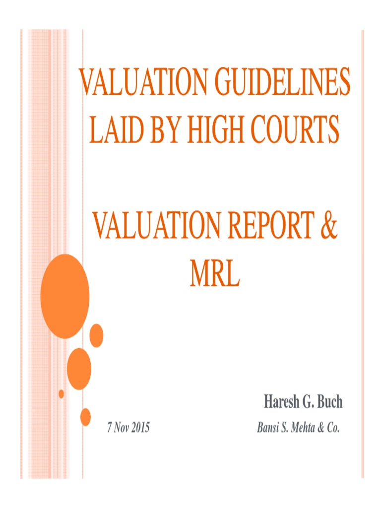 Valuation Guidelines by Bansi S. Mehta & Co. | PDF | Valuation (Finance ...