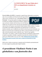 O Presidente Vladimir Putin É Um Globalista e Um Fantoche Dos