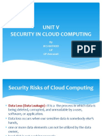 Unit V Security in Cloud Computing