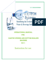 Instruction For Use: Operational Manual For Carton OPENER AND BOTTOM Sealing Machine KX-1