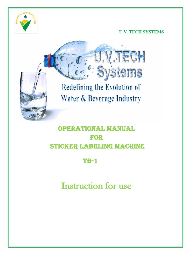 Instruction For Use: Operational Manual For Sticker Labeling Machine TB ...