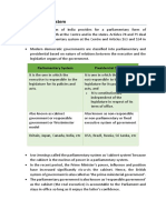 Parliamentary Form of Government