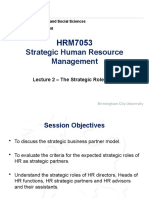 Lecture 2 - The Strategic Roles of HRM