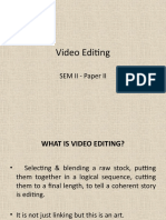 Video Editing: Sem Ii - Paper Ii