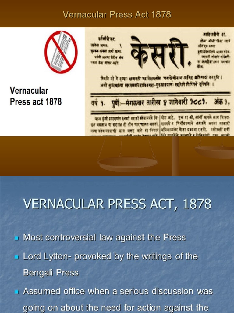 Vernacular Press Act 1878 PDF