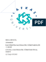 Seda Bingöl 190444005 İlköğretim Matematik Öğretmenliği / 2.SINIF Oyunla Matematik Öğretimi Final Ödevi 12 Taş Oyunu