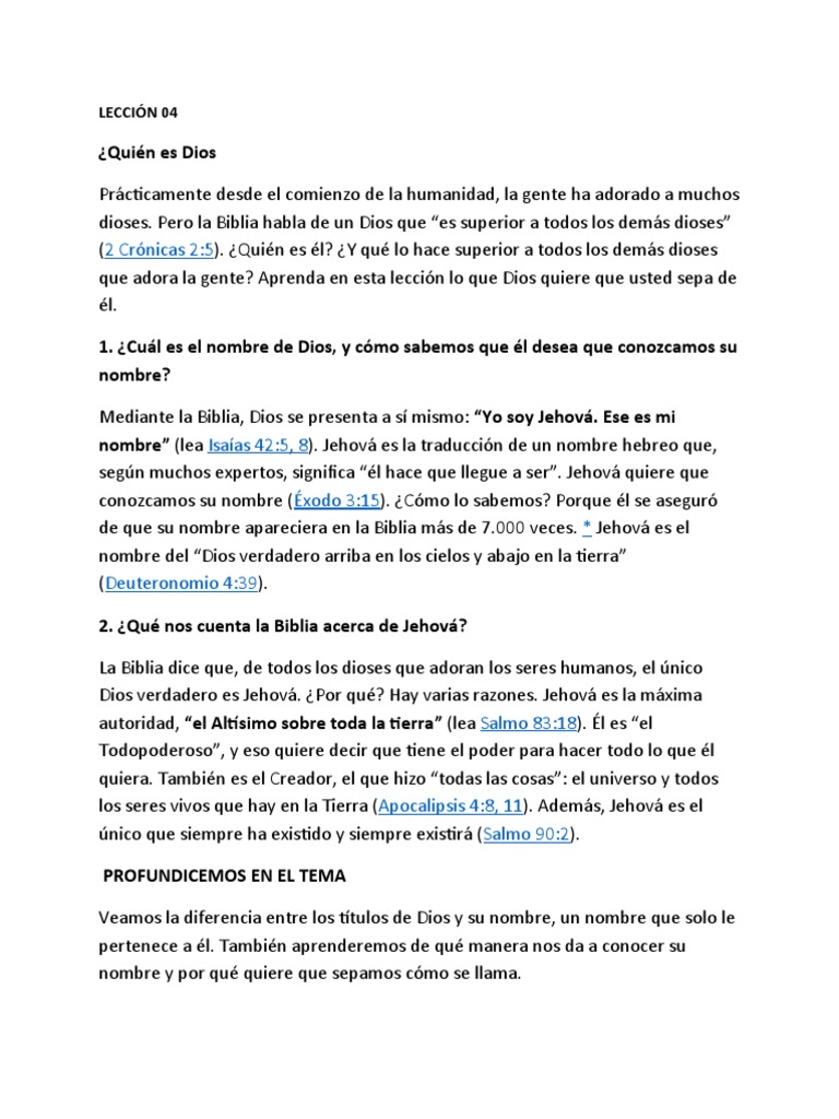 Lección 04 | PDF | Contenido bíblico | Creencia religiosa y doctrina