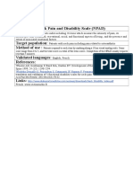 Neck Pain and Disability Scale (NPAD) Objectives: Target Population: Method of Use: Validated Languages: References