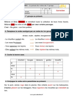 Evaluation Bilan Pour Le Ce1 Le Présent Des Verbes Du 1er Groupe Correction